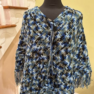 Crochet Poncho, Women sweater Top, Boho Poncho, Vintage Style, Granny Square Poncho, Mother’s Gift, Crochet Cape, Gift for her, Fall Top