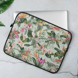 Tropical Floral Print Laptop Sleeve 13&quot; Laptop Sleeve 15&quot; Laptop Sleeve Tablet Sleeve