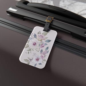 Pink Rose Floral Luggage Tag: Personal Travel Accessory