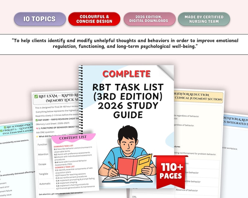 RBT Task List (3rd Edition) 2026 STUDY GUIDE - Etsy