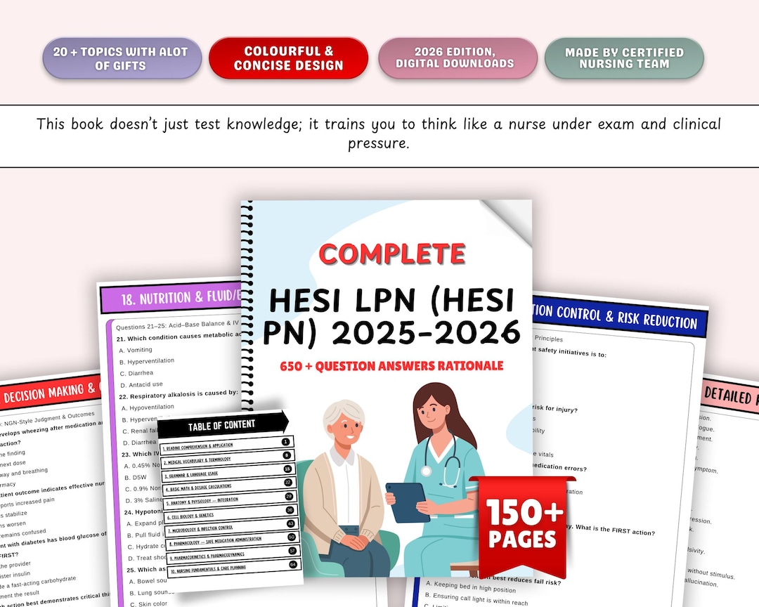 HESI LPN 650 Practice Questions LPN Study, - Etsy