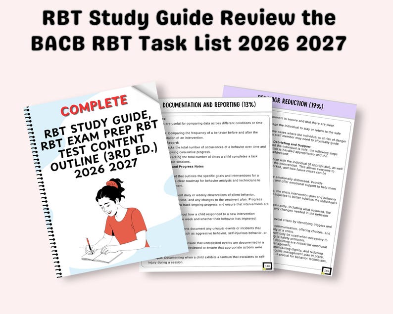 Study Guide Rbt 2025 RBT Exam Study Guide 2026-2027, ABA Printable, Task List (3rd Ed ...