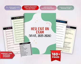 HESI Exit RN EXAM V1-V7 2025 Updated 600 Questions, Answers, Rationale