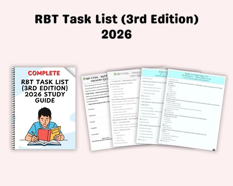 RBT Task List (3rd Edition) 2026 STUDY GUIDE - Etsy