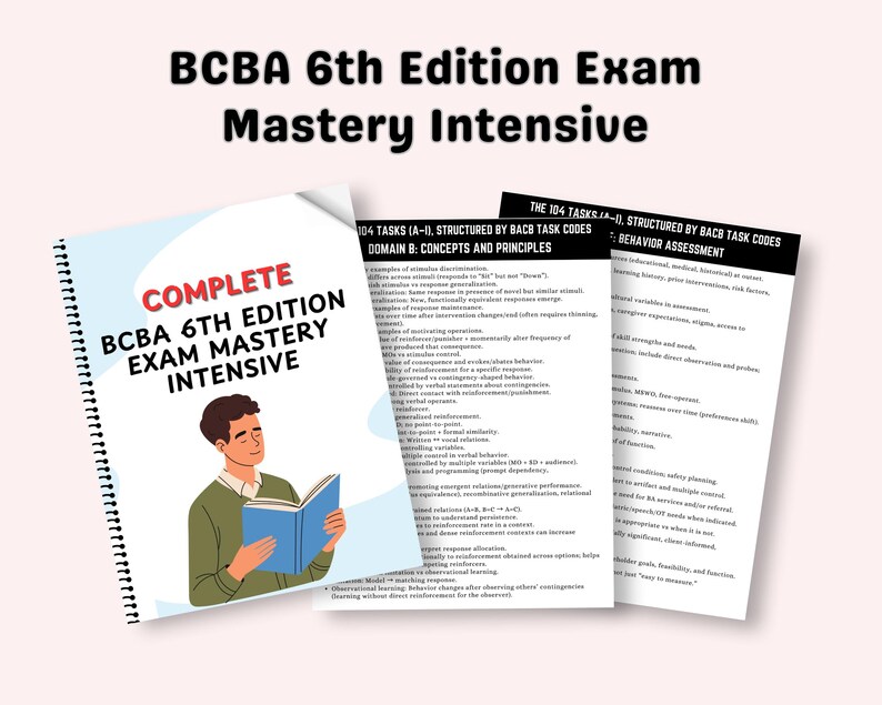 6th Edition Task List BCBA Exam Complete Study Guide BCBA Exam Study ...