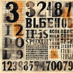 Grunge Letters and Numbers Clip Art Bundle 10 High Res Watercolor Jpgs ...