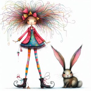 Quirky Bunny: Clip Art 10 High Res Watercolor Jpegs for Junk Journaling ...