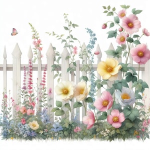 Jolies fleurs de jardin 10 fichiers JPG aquarelle haute résolution Journalisation indésirable, fabrication de cartes, téléchargement numérique, sublimation, fantastique, art numérique