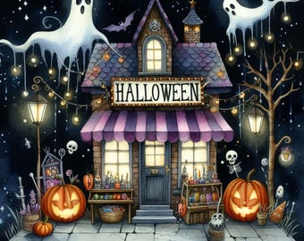 Scary Halloween Shop: Clip Art 10 High Res Watercolor JPGs Junk Journaling, Scrapbooking, Card Making, Digital  Art, Fantasy, Whimsical