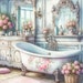 Shabby Chic Bathroom Clip Art Kit 10 High Res Watercolor Jpgs for Junk ...