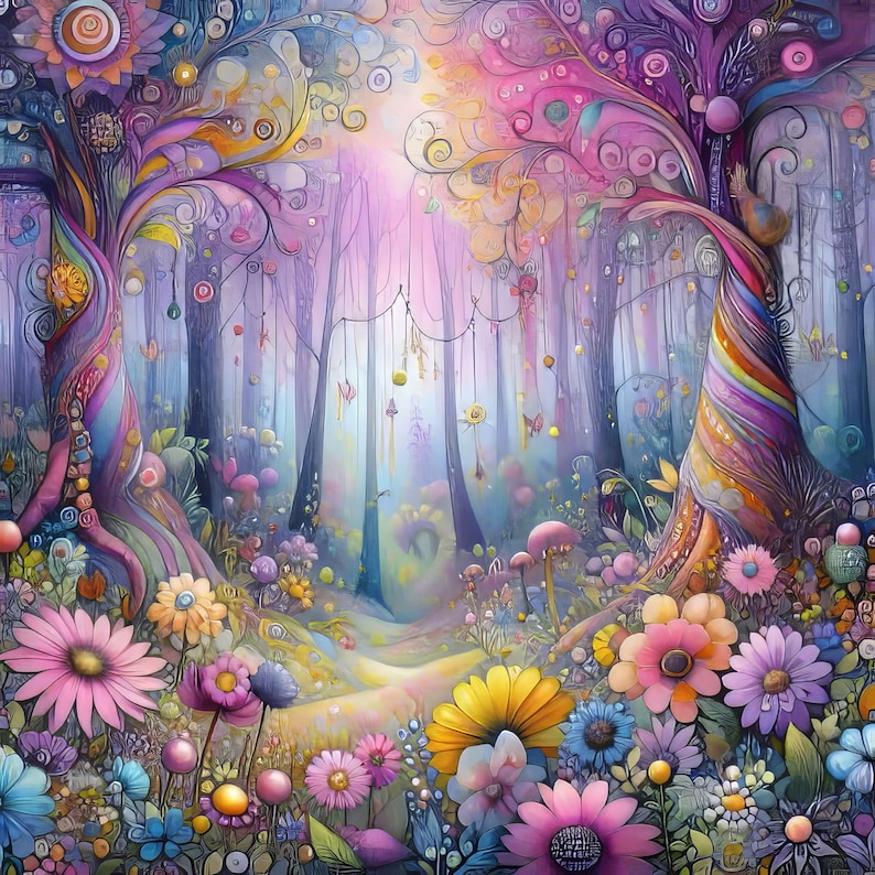 Spring Forest Fantasy 10 High Res Watercolor Jpgs, Junk Journaling ...
