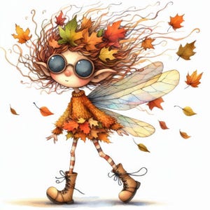 Quirky Autumn Fairy Art 10 High Res Watercolor Jpgs for Junk Journaling ...
