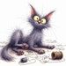 Frazzled Cat #2 Clip Art 10 High Res Watercolor Jpgs for Junk ...