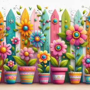 Fleurs fantaisistes, 10 fichiers JPG aquarelle haute résolution, journal indésirable, fabrication de cartes, téléchargement numérique, fantaisiste, fantastique, art numérique