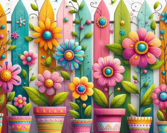 Whimsical Flowers 10 High Res Watercolor JPGs  Junk Journaling, Card Making, Digital Download, Whimsical, Fantasy, Digital Art