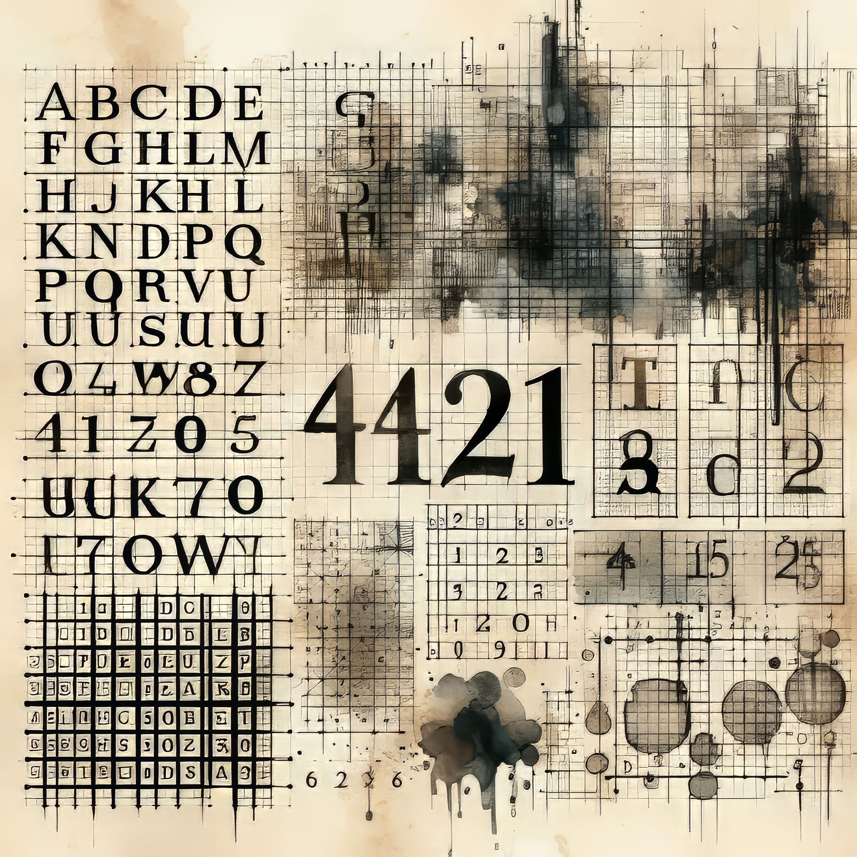 Grunge Letters and Numbers Clip Art Bundle 10 High Res Watercolor Jpgs ...