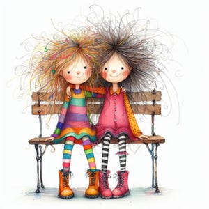 Quirky Friends Clip Art 10 High Res Watercolor Jpgs Junk Journaling ...