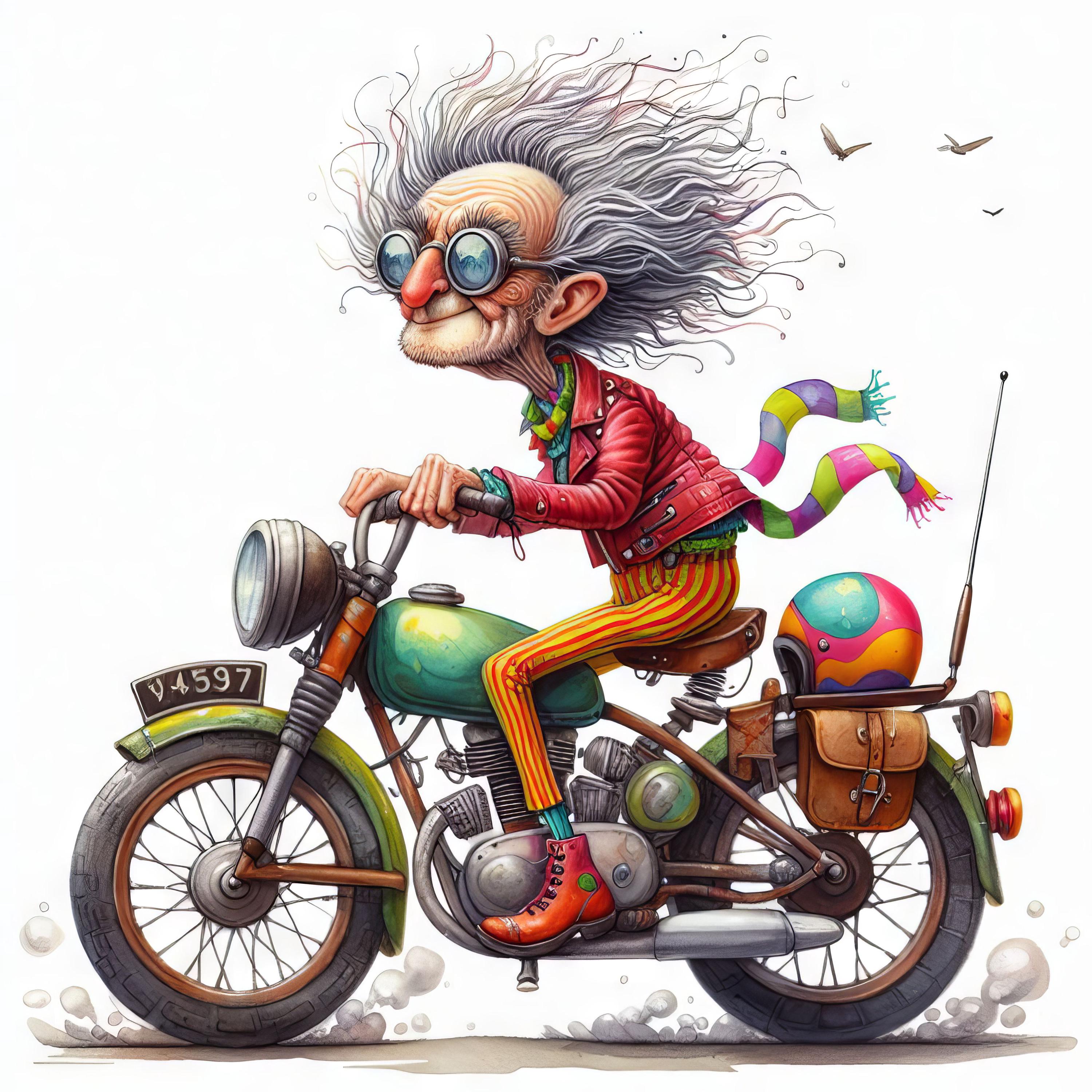Quirky Motorcycle Clip Art 10 High Res Watercolor Jpgs for