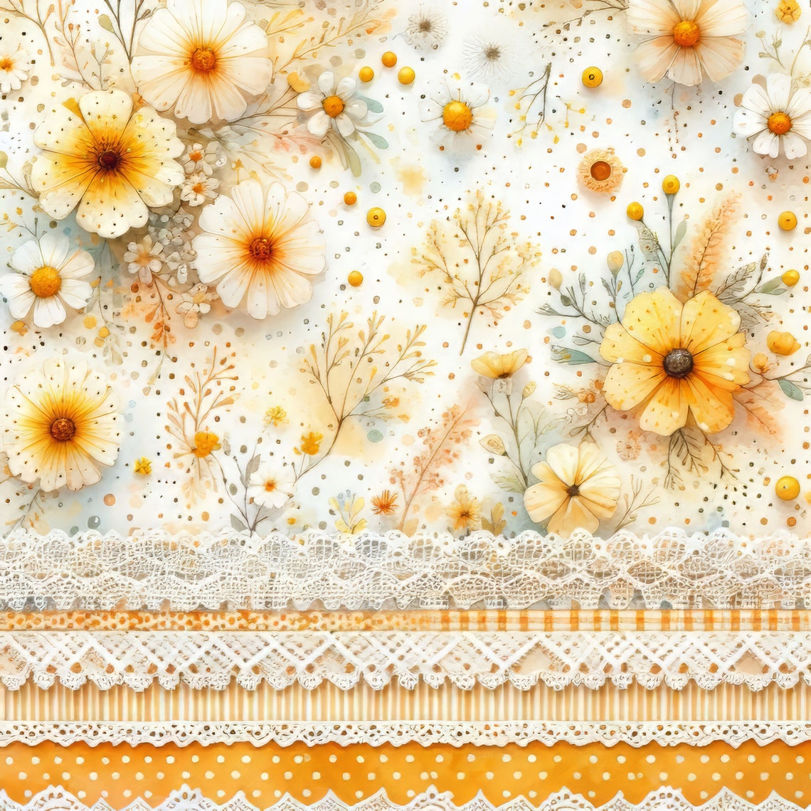 Yellow Calico Paper Clip Art Bundle 10 High Res Watercolor Jpgs for ...