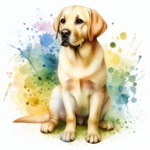 Yellow Lab Clip Art 10 High Res Watercolor Jpgs for Junk Journaling ...