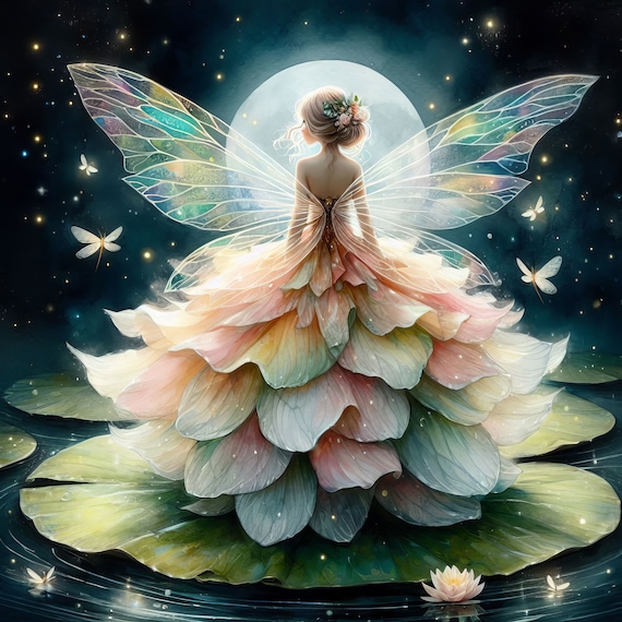 Night Fairy: Clip Art, 10 High Res Watercolor Jpgs, Junk