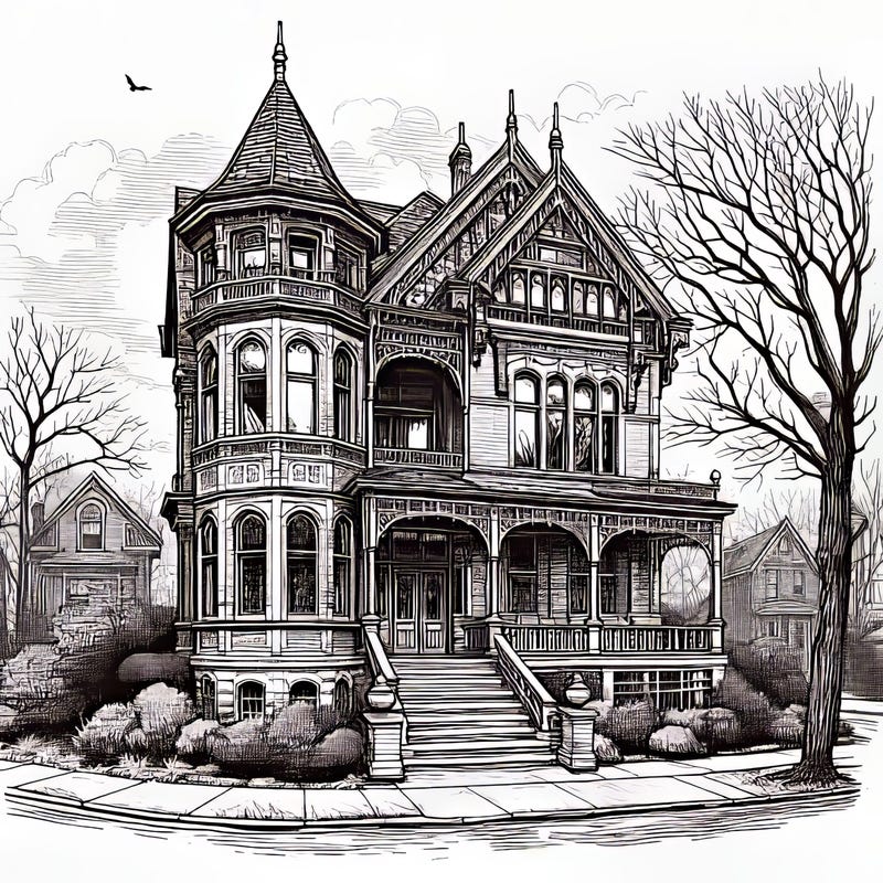Victorian Drawing - Etsy