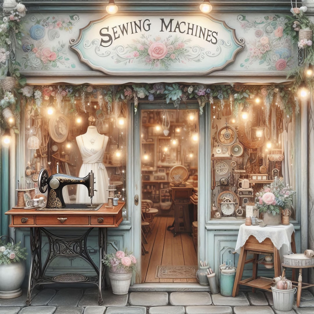Sewing Machine Shop: Whimsical, Junk Journal, Ephemera, (digital ...