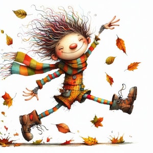 Hojas de otoño extravagantes Clip Art 10 JPG de acuarela de alta resolución Diario basura, Scrapbooking, Fabricación de tarjetas, Kit de descarga digital, Fantasía, Caprichoso