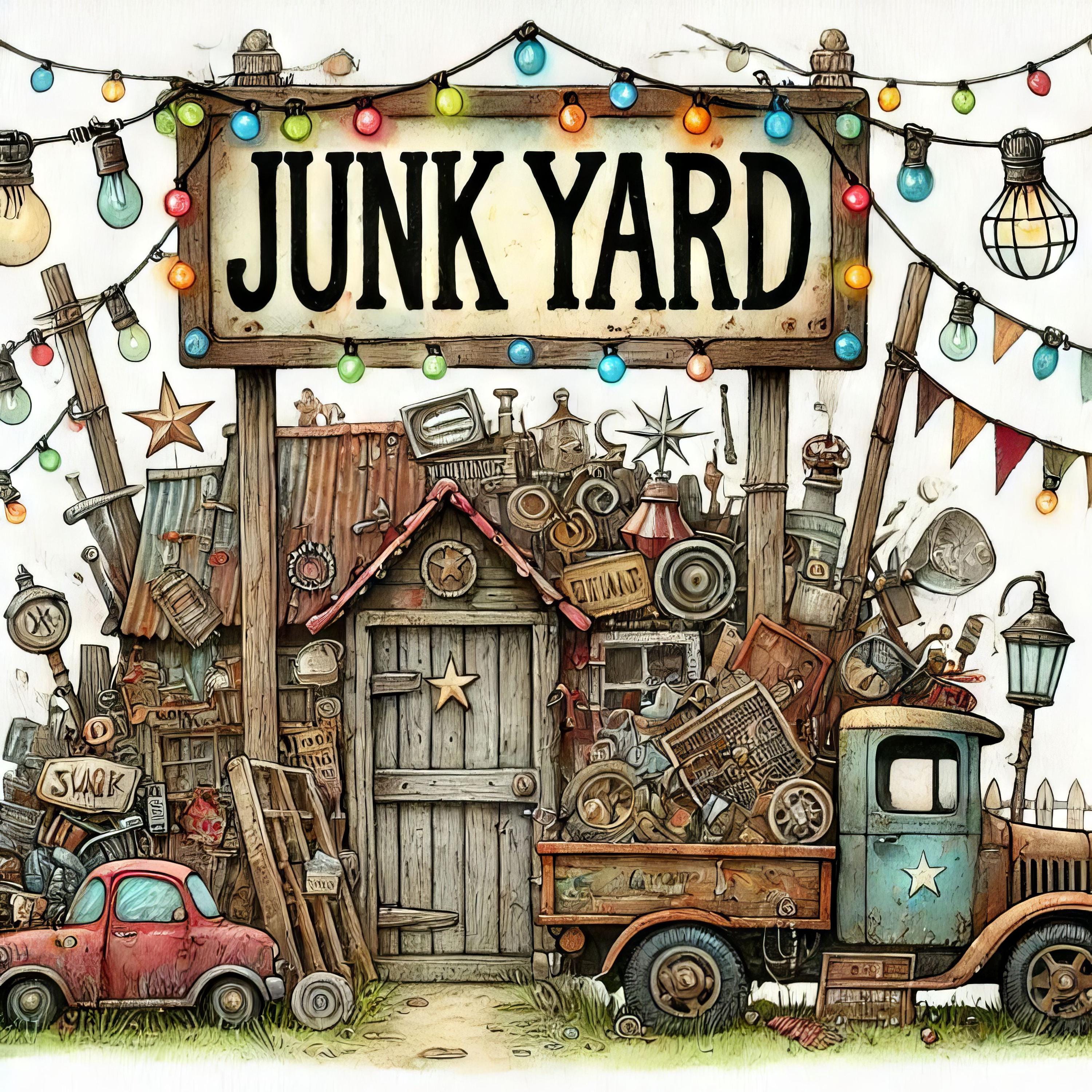 Junkyard: 10 High Res Watercolor Jpgs, Junk Journaling, Scrapbooking ...