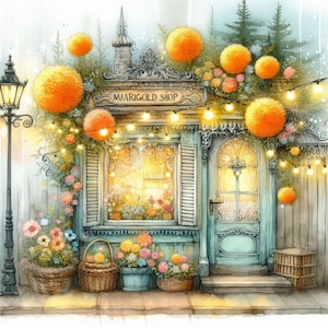 Marigold Shop 10 fichiers JPG aquarelle haute résolution, journal indésirable, scrapbooking, fabrication de cartes, kit de téléchargement numérique, fantastique, fantaisiste