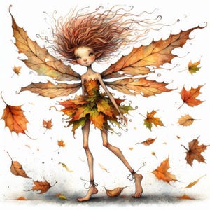 Quirky Autumn Fairy Art 10 High Res Watercolor Jpgs for Junk Journaling ...