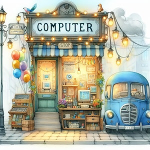 Boutique informatique 10 fichiers JPG aquarelles haute résolution Journalisation des indésirables, Scrapbooking, Fabrication de cartes, Kit de téléchargement numérique, Fantastique, Fantastique