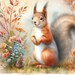 Autumn Squirrel: Clip Art, 10 High Res Watercolor Jpgs, Junk Journaling ...