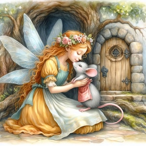 Pakiet Clip Art Visit From a Friend 10 wysokiej rozdzielczości akwarelowych obrazów JPG do dzienników śmieciowych, scrapbookingu, tworzenia kartek, pobierania cyfrowego