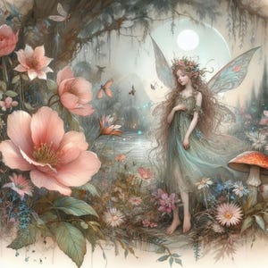 Fantasy Forest Clip Art 10 JPG aquarelles haute résolution, journalisation indésirable Scrapbooking, fabrication de cartes, téléchargement numérique, fantaisiste, fantastique