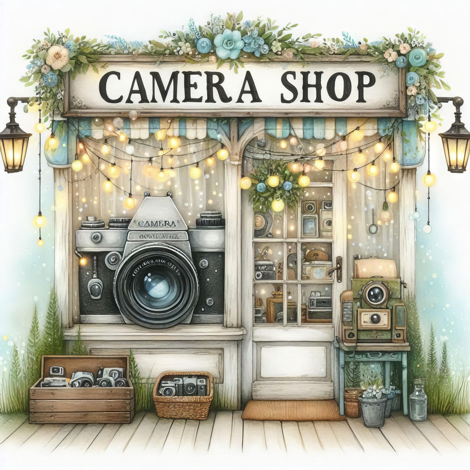Camera Shop 10 High Res Watercolor Jpgs Junk Journaling, Scrapbooking ...