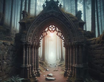 Spooky Gothic Arches: Clip Art, 10 High Res Watercolor JPGs, Junk Journaling, Scrapbooking, Card Making, Digital Art, Halloween