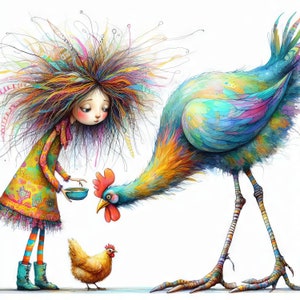Clipart original de nourriture de poulet 10 haute résolution JPG aquarelles, journalisation indésirable, scrapbooking, fabrication de cartes, kit de téléchargement numérique, fantaisie lunatique