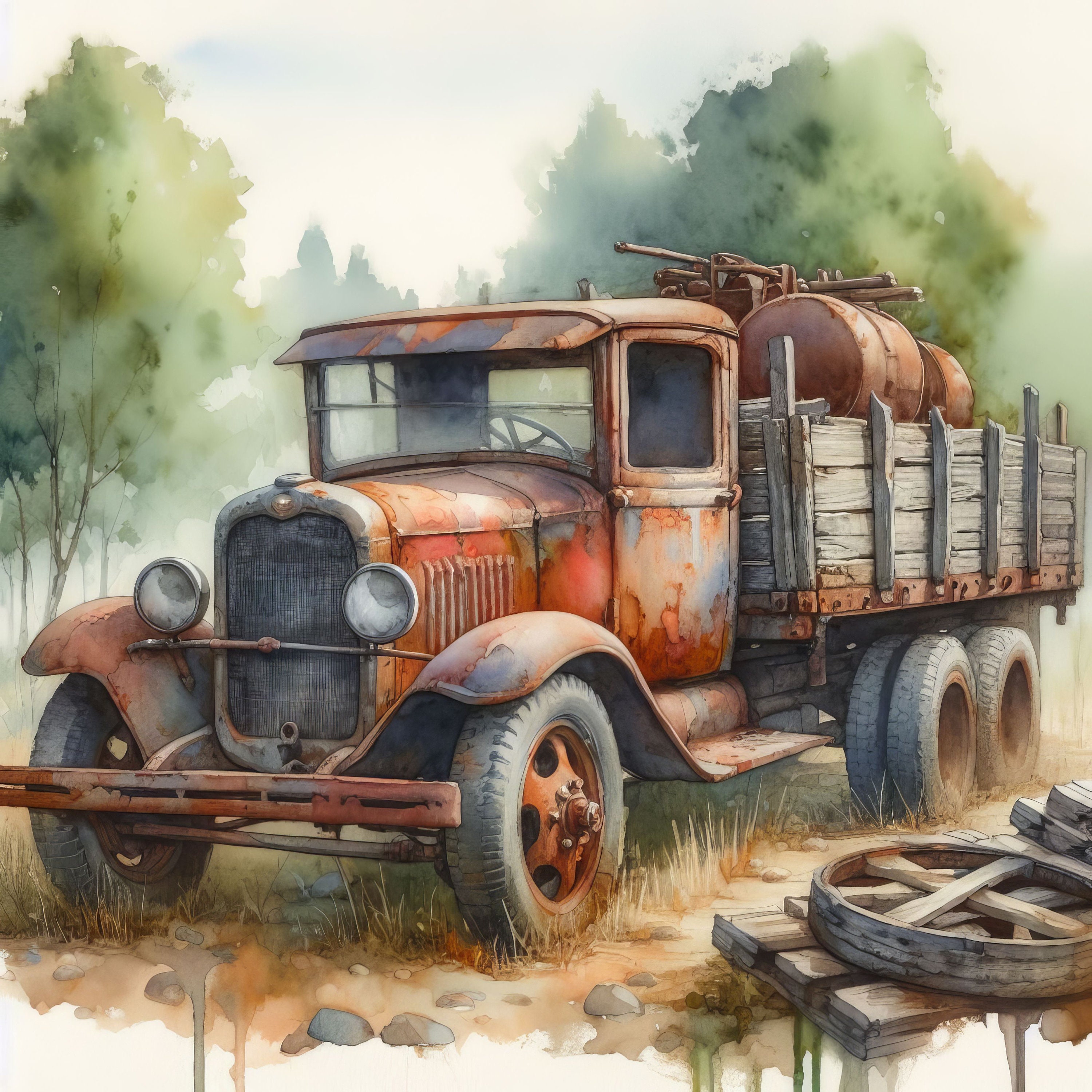 Old Farm Truck Clip Art