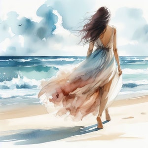 Lot de 10 images clipart solitaires à pied sur la plage