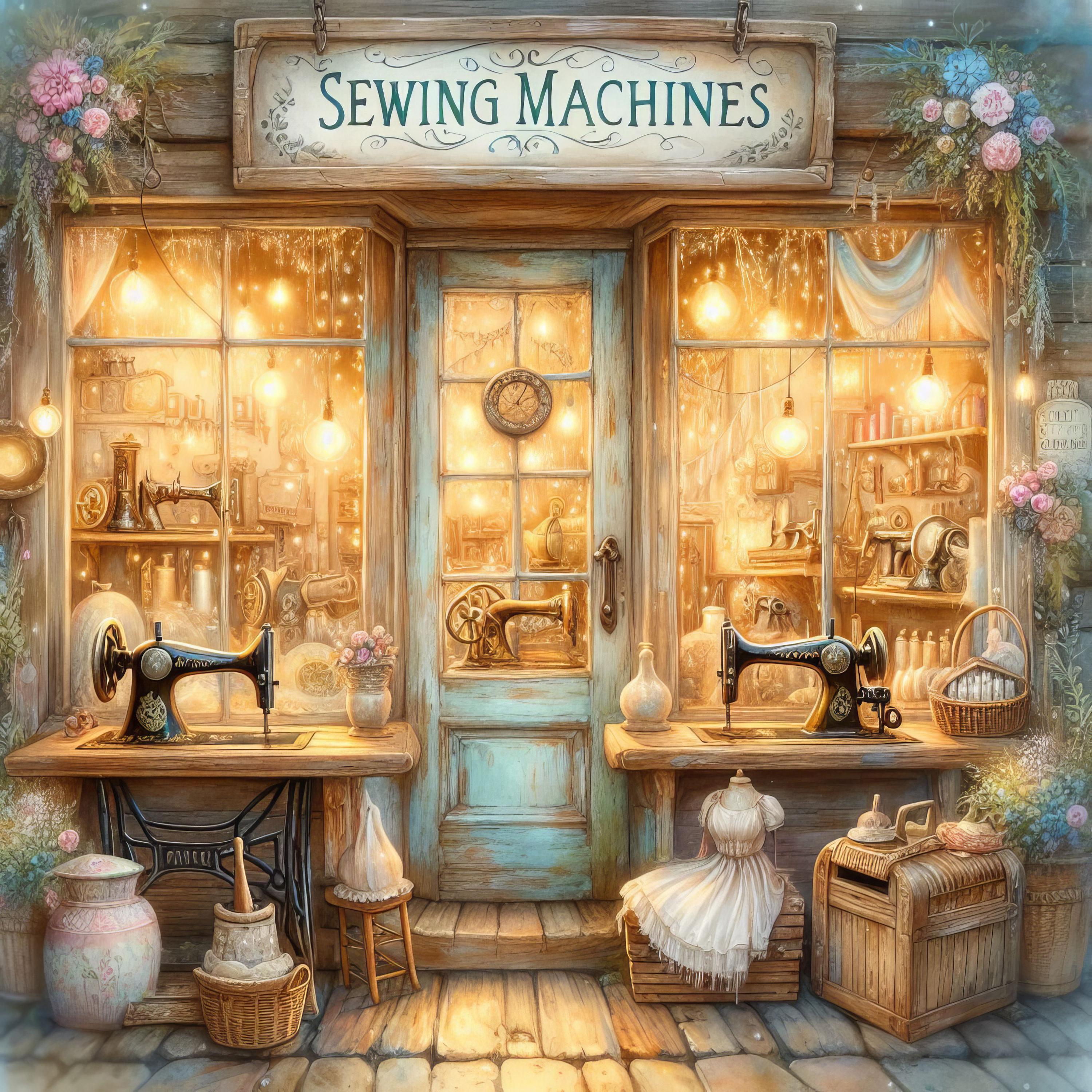 Sewing Machine Shop: Whimsical, Junk Journal, Ephemera, (digital ...