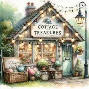 Lot de 10 cliparts trésors du chalet aquarelle haute résolution pour la journalisation indésirable, scrapbooking, travaux manuels, téléchargement numérique, fantastique, fantaisiste
