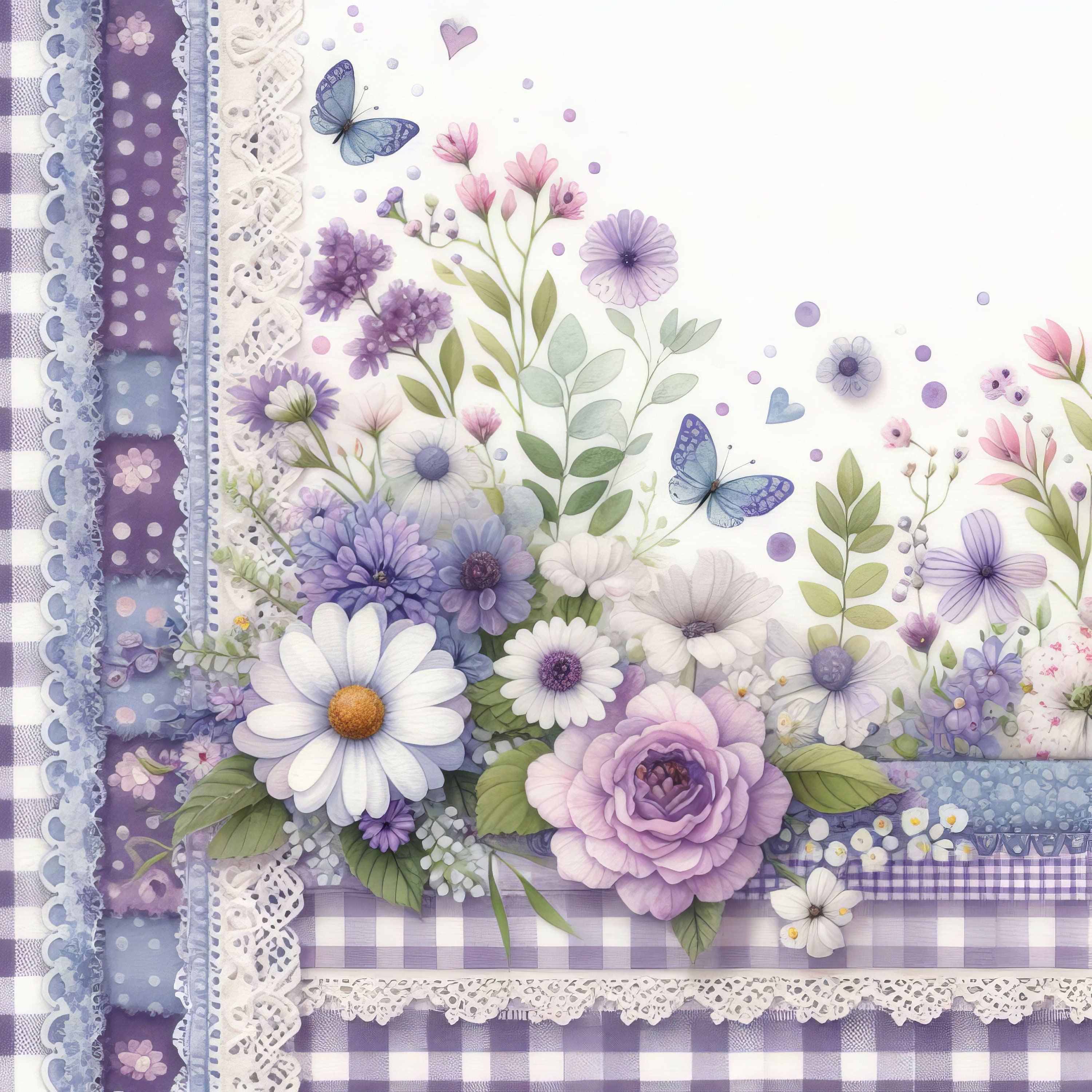 Purple Calico Paper Clip Art Bundle 10 High Res Watercolor Jpgs for ...