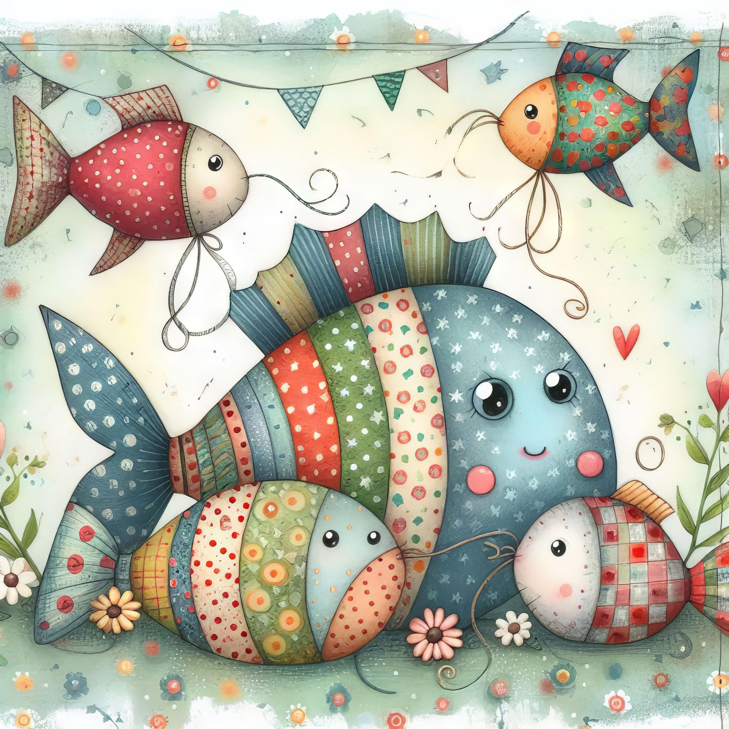 Calico Fish: Clip Art, 10 High Res Watercolor Jpgs, Junk Journaling ...