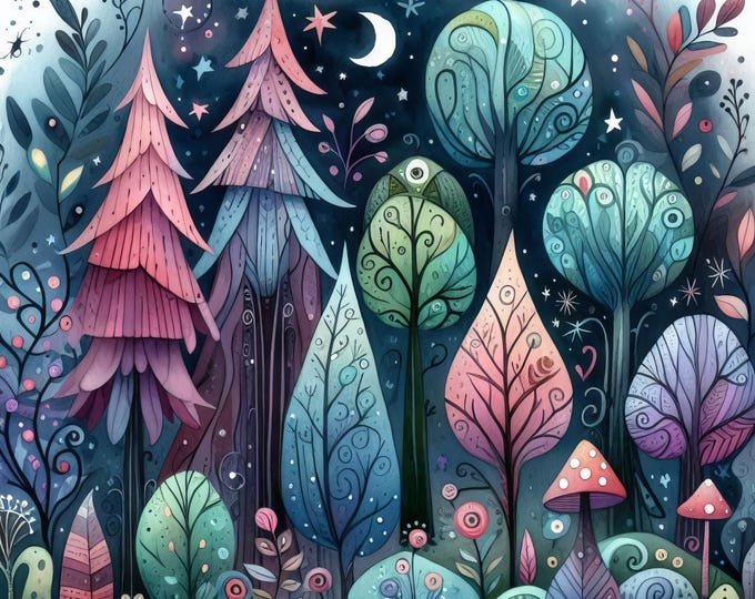 22 Fantasy Tree Eyes Clipart Bundle, Eyes With Tree Illustrations ...