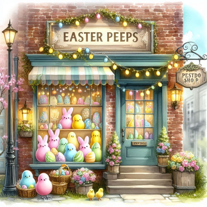 Easter Peeps Shop: 10 High Res Watercolor Jpgs Junk Journaling ...