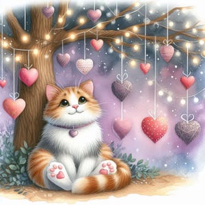 Sentir el amor 10 archivos JPG de acuarela de alta resolución Diario basura, creación de tarjetas, descarga digital, San Valentín Fantasía caprichosa Aniversario