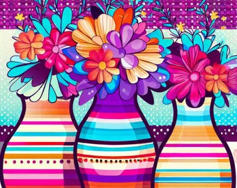 Bright Boho Flowers: Clip Art, 10 High Res Watercolor JPGs, Junk Journaling, Scrapbooking, Card Making, Digital Download