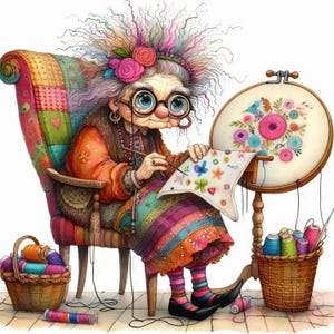 Bordados extravagantes: 10 archivos JPG de acuarela de alta resolución para diarios basura, álbumes de recortes, creación de tarjetas, descarga digital, fantasía, caprichos