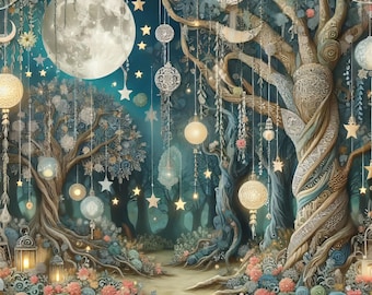 Enchanted Forest: 10 High Res Watercolor JPGs Junk Journaling, Scrapbooking, Card Making, Digital Art, Fantasy, Whimsical, Magical